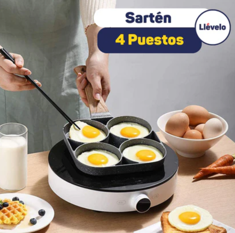 SARTEN 4 PUESTOS ANTIHADERENTE+ENVIO GRATIS